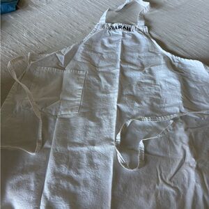 White Apron with Pocket - monogrammed for Sarah